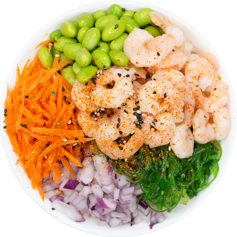 spicy shrimps poké